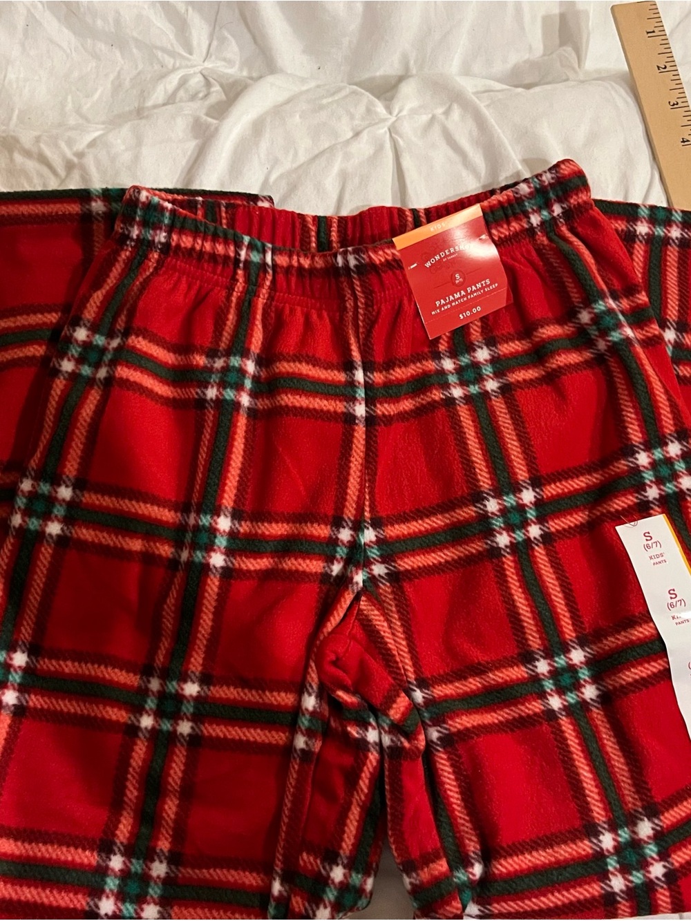Wondershop Red Plaid Kids Sweatpants